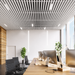 White - Suspended Slatted Wood Ceiling System office