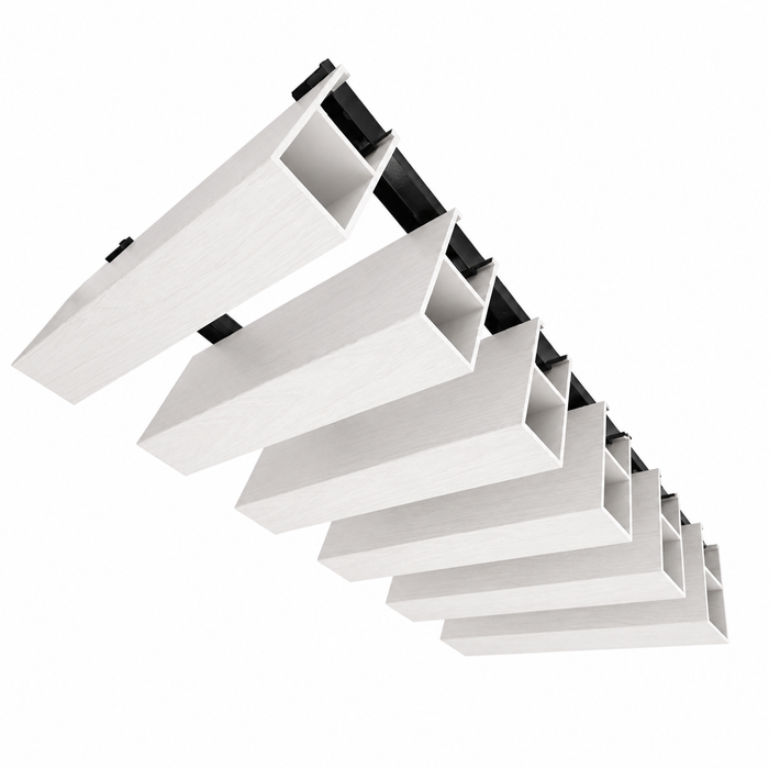 White - Suspended Slatted Wood Ceiling System connection
