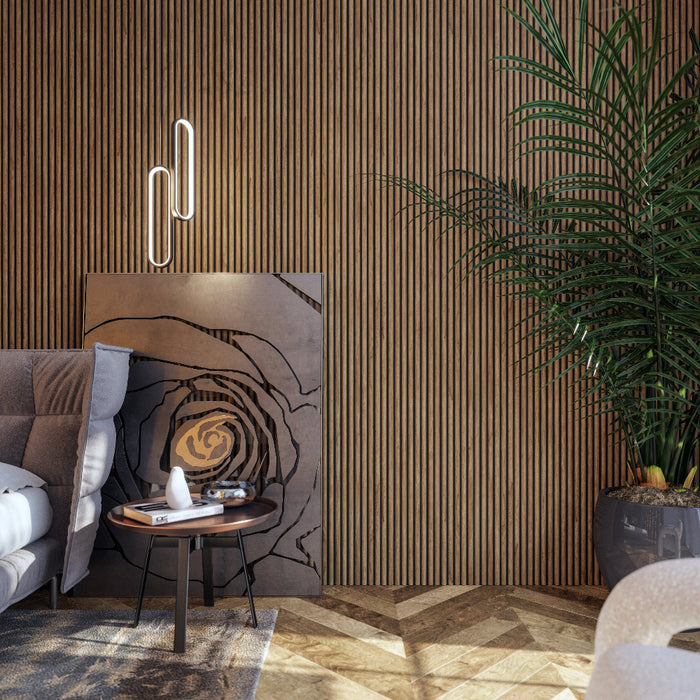 Danish Teak Half-Round Wood Column Acoustic Sound Panel for Walls