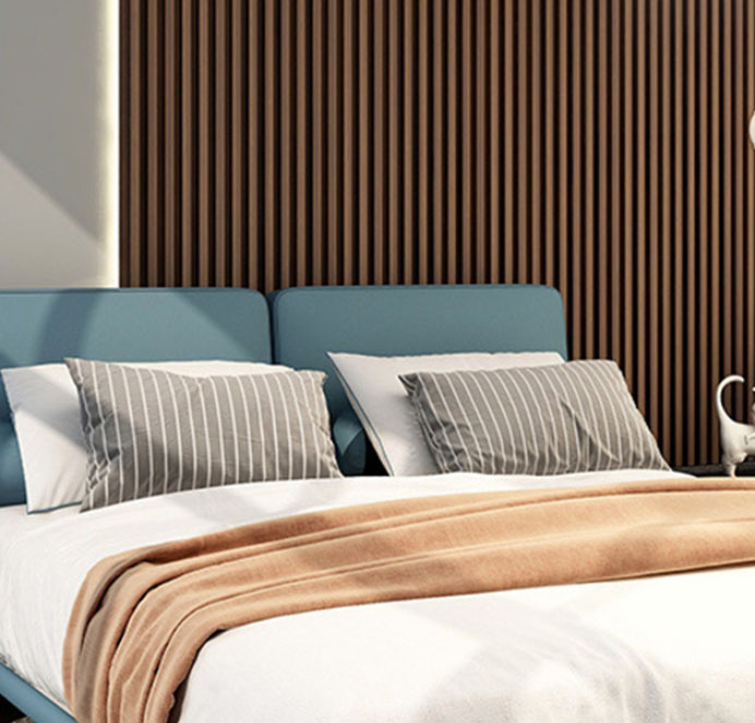 7 Grid Light Brown Slat Wood Wall Panels