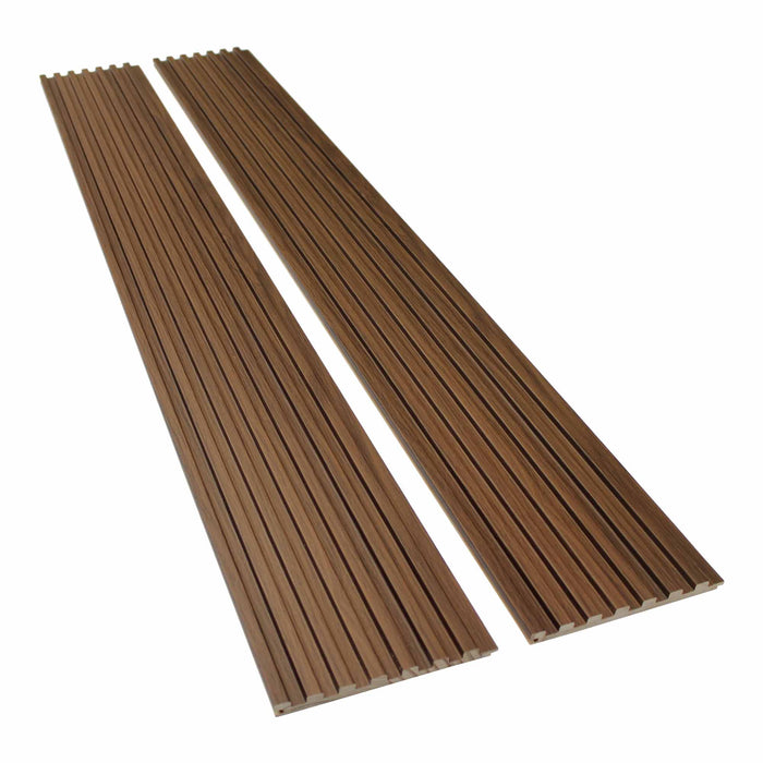 7 Grid Light Brown Slat Wood Wall Panels