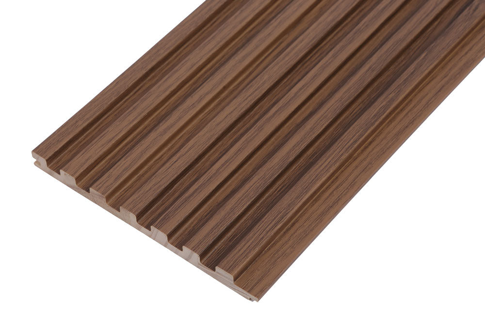 7 Grid Light Brown Slat Wood Wall Panels