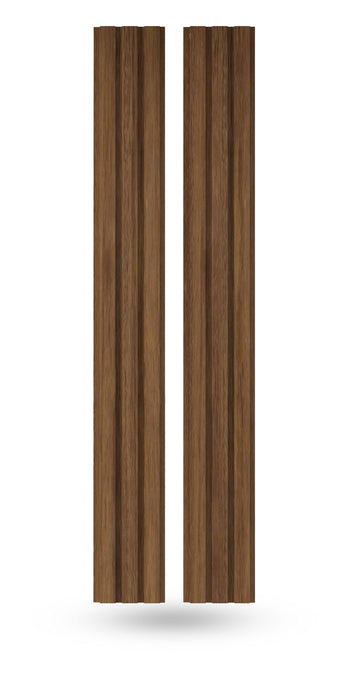 Light Brown Wide-Slat Wood Wall Panels - Broad Profile Solid Wood Wall Paneling