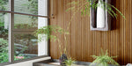 Light Brown Wide-Slat Wood Wall Panels - Broad Profile Solid Wood Wall Paneling