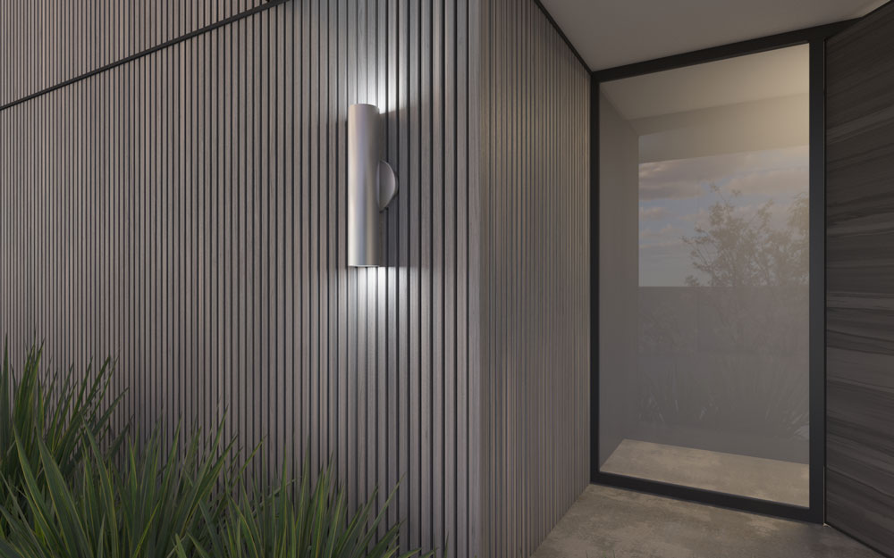 Seaside Oak Composite Slat Wall Panels Embossed Wood Grain Finish With Black Accents