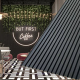 Black Acoustic Slat Wood Paneling 94 X 24