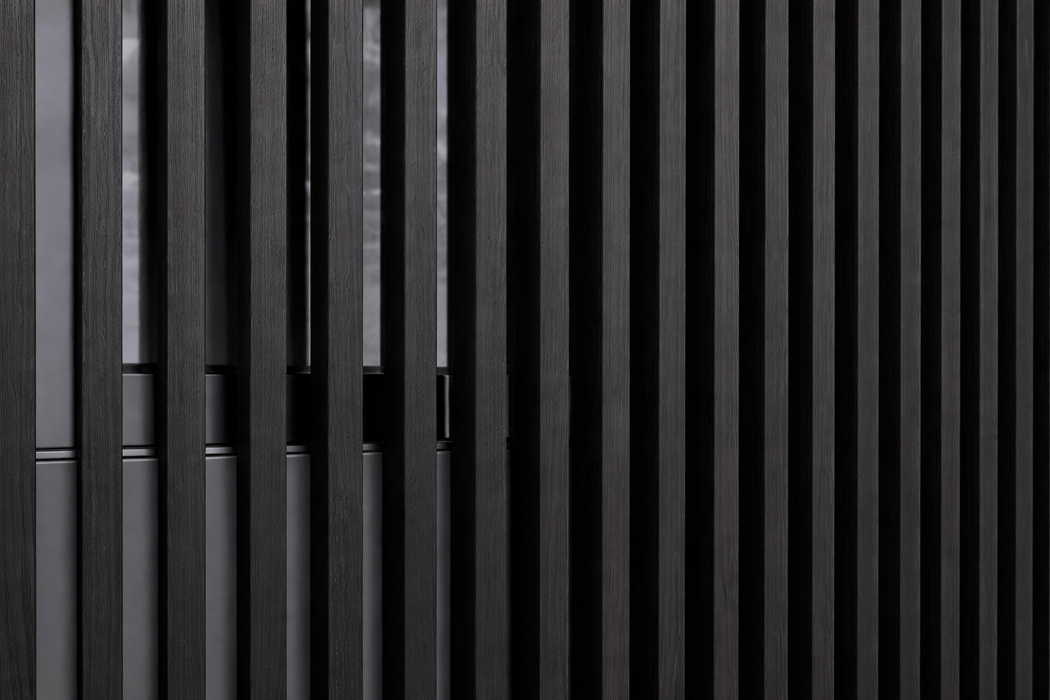 Black Composite Wood Slat Privacy Dividers & Wall Accents