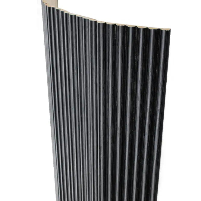 Black Flexible 3D Fluted Semi-Circle Shiplap Wood Wall Panel