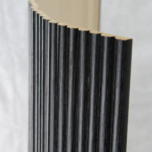 Black Flexible 3D Fluted Semi-Circle Shiplap Wood Wall Panel