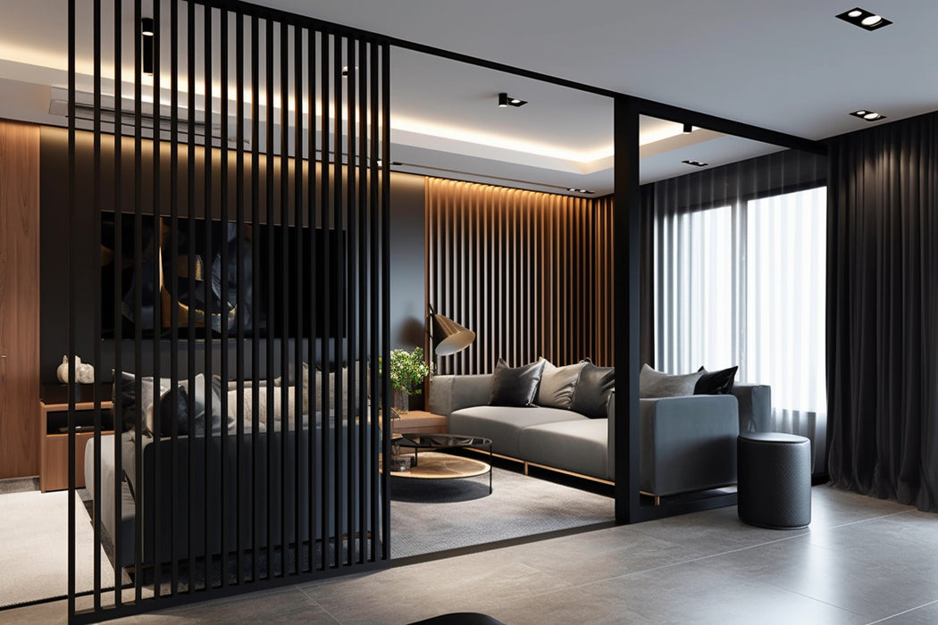 Black Wall Partition, Timber Tube