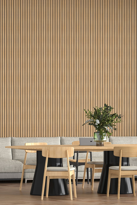 4 Grid White Maple Black Gap MDF Slat Wall Panels - 94.5" Long & 106" long