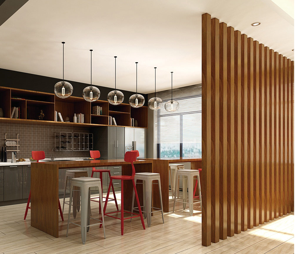 Partition Cladding Cherry Wood Wall Partition, Wood Room Dividers (WPC)
