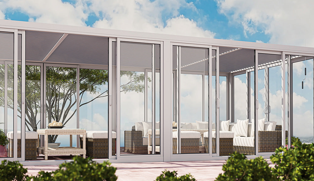 Product Specifications -Tempered Glass Wall Pergola