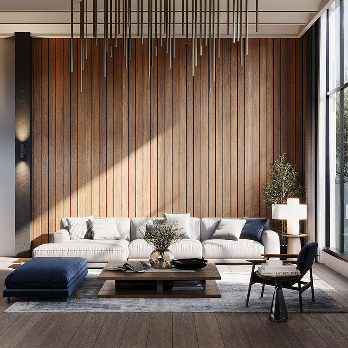 Warm Light Maple Wide-Slat Acoustic Wall Panels, Soundproofing for Walls 