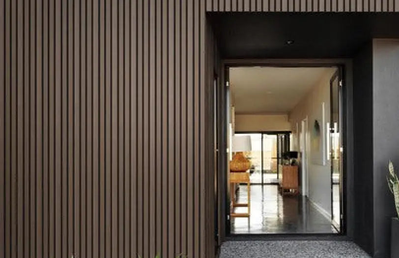 Teak Dark Brown Exterior Wall Panels for Outdoors