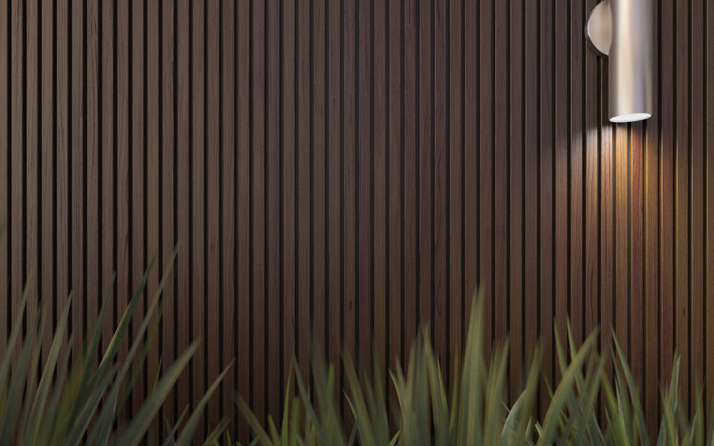 Dark Coffee & Black Gap Composite Siding Slat Panels for Exterior Outdoor Walls