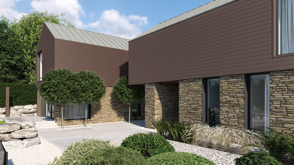 Rose Walnut IPE Exterior Wall Panels | Modern Outdoor Wood Slat Siding & Cladding