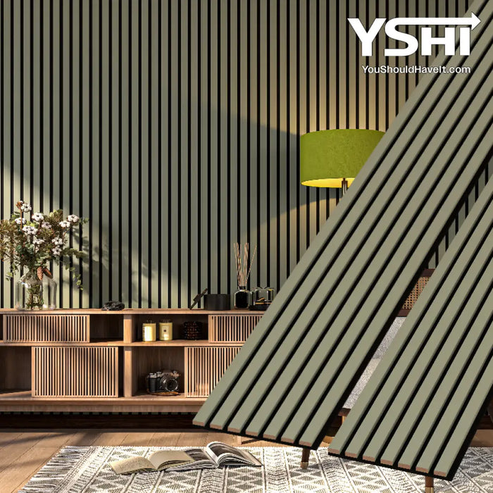 Alamosa Green Acoustic Slat Wood Wall Panels