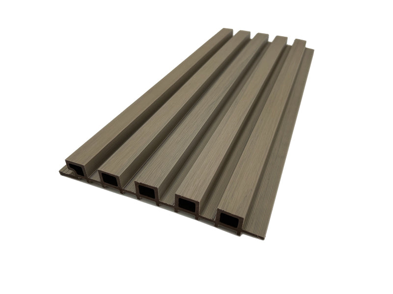 Pale Oak 5 Grid Composite Siding Slat Panels for Exterior Outdoor Walls