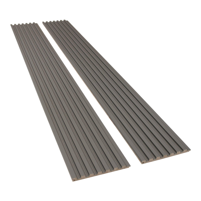 7 Grid Gray Slat Wood Wall Panels - 106" Long x 5 3/4" Width