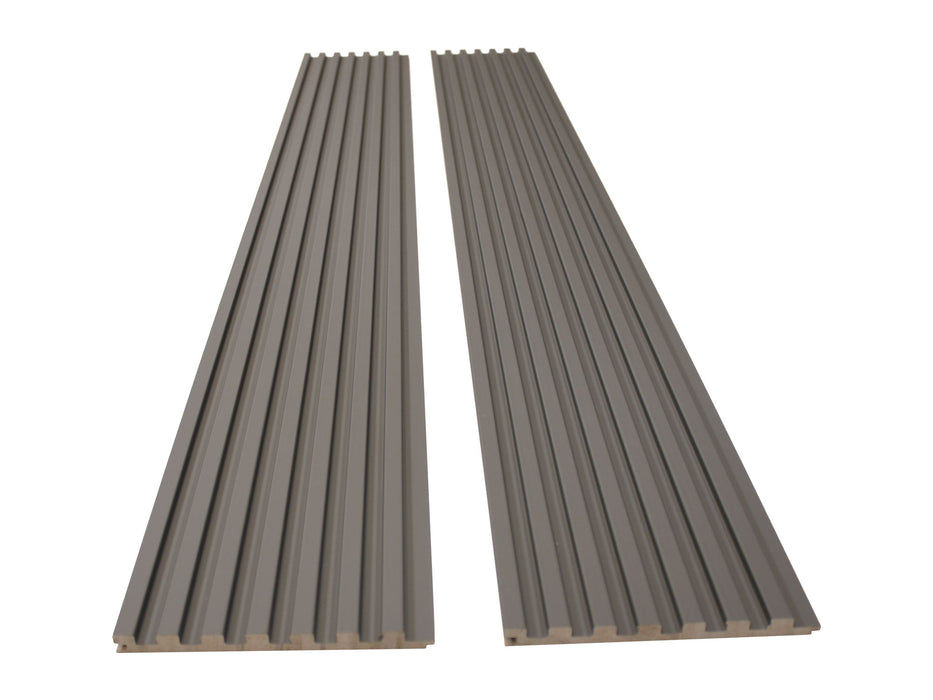 7 Grid Gray Slat Wood Wall Panels - 106" Long x 5 3/4" Width