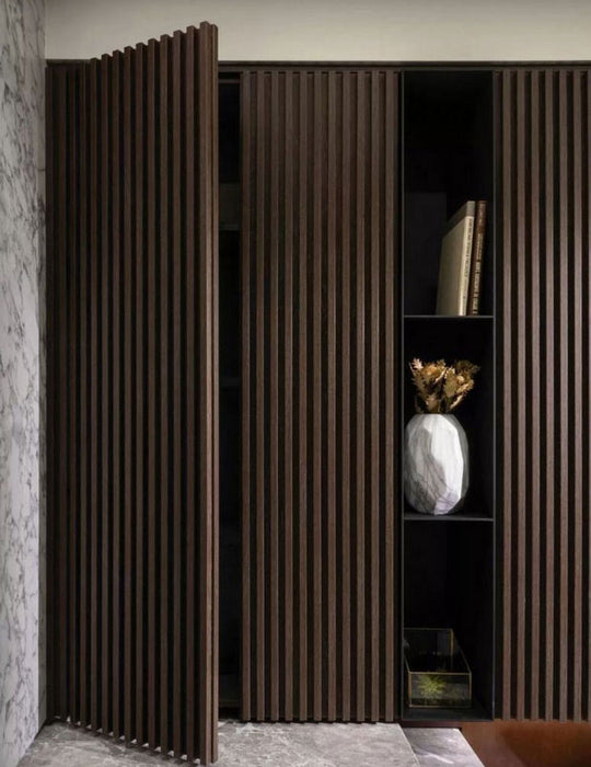 7 Grid Dark Chestnut Slat Wood Wall Panels