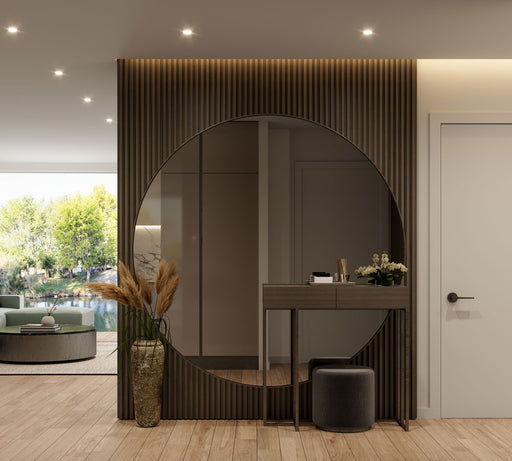 7 Grid Dark Chestnut Slat Wood Wall Panels