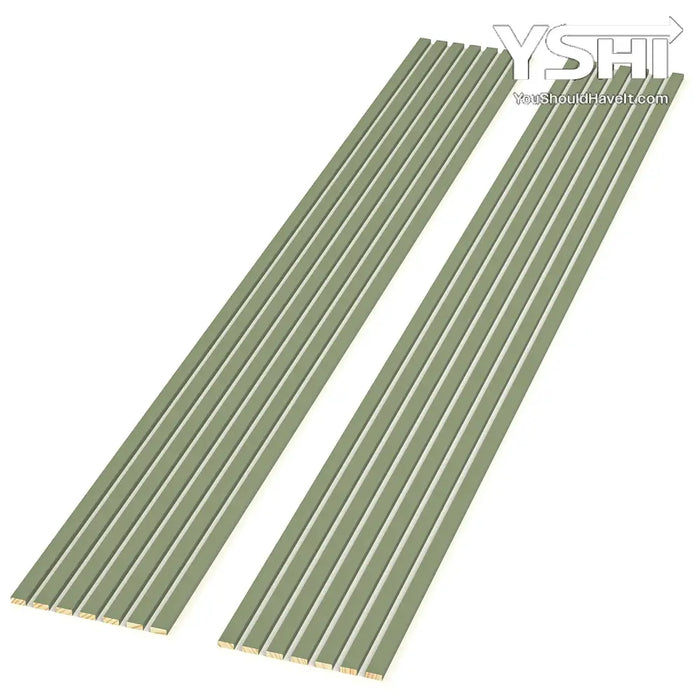 Alamosa Green with White Backing Acoustic Slat Wood Wall Panels
