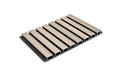 Seaside Oak Composite Slat Wall Panels Embossed Wood Grain Finish With Black Accents