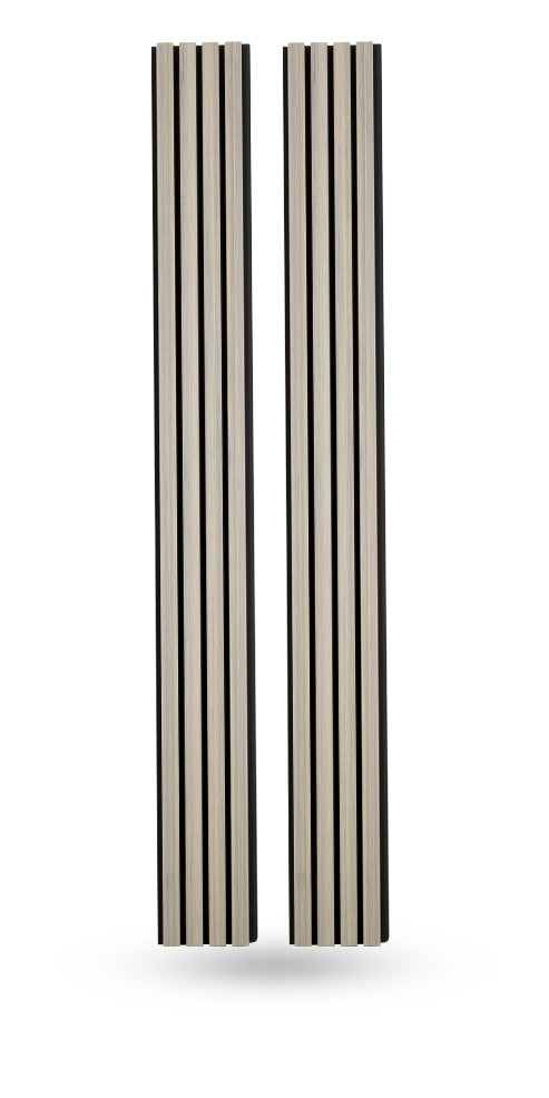 Seaside Oak Composite Slat Wall Panels Embossed Wood Grain Finish With Black Accents