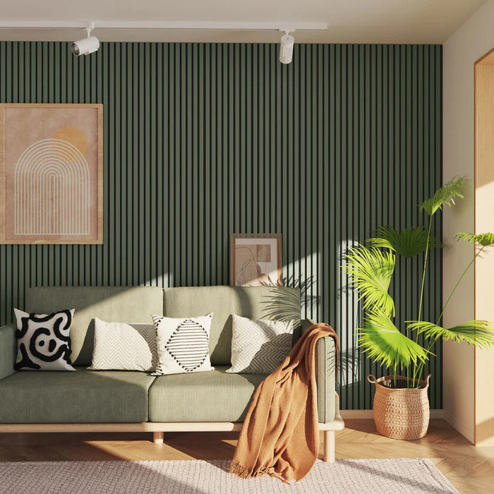 Alamosa Green Acoustic Slat Wood Wall Panels