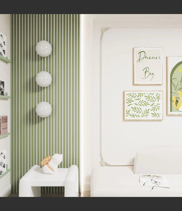 Alamosa Green with White Backing Acoustic Slat Wood Wall Panels