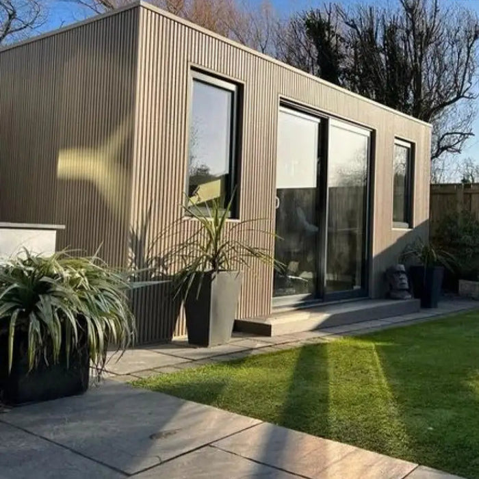 Pale Oak & Black Teak Outdoor Cladding Panels - European Siding Board