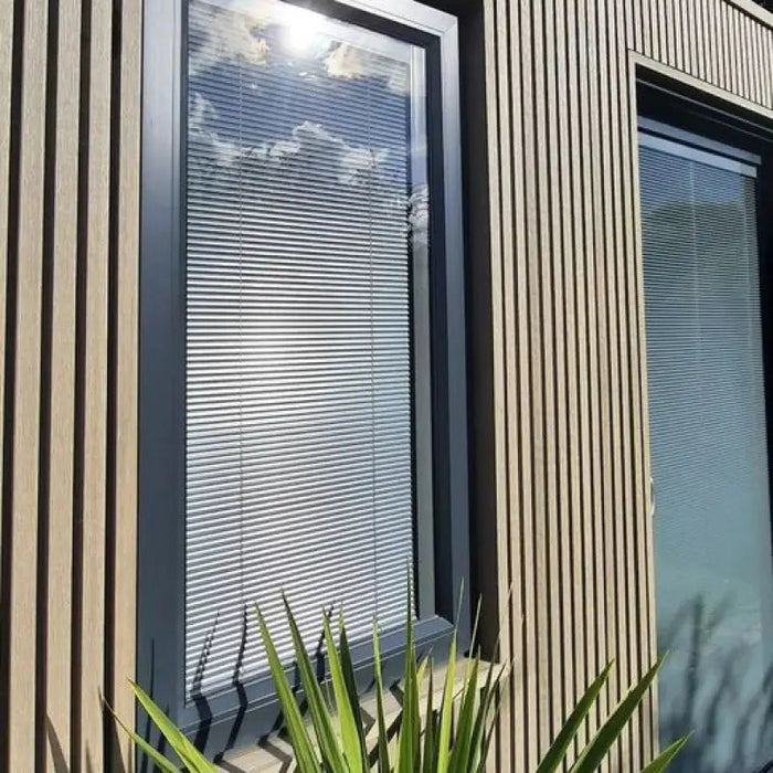 Pale Oak Teak Composite Siding Slat Panels For Exterior Outdoor Walls