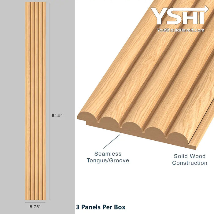 Soft Rounded Panels Rounded Light Oak Slat Wood Wall Panels - 94