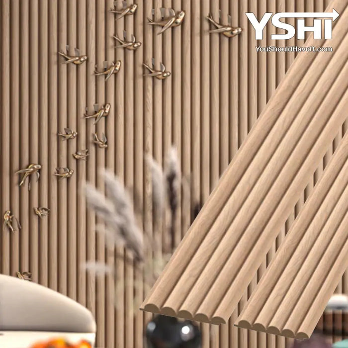 Rounded Unfinished Slat Wood Wall Panels - 94’’ Long X 5 3/4’’ Width