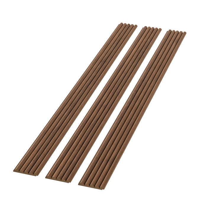 Rounded Oak Brown Slat Antique Wood Wall Panels - (94" x 6")