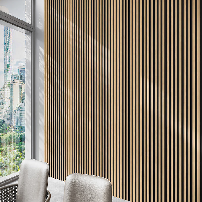 4 Grid White Maple Black Gap MDF Slat Wall Panels - 94.5" Long & 106" long