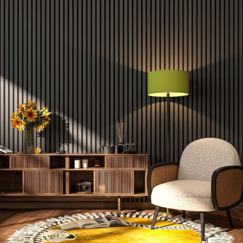 Dark Gray Acoustic Wall Panels for Soundproofing Rooms | 94"–106" x 12" – 2 pieces per box
