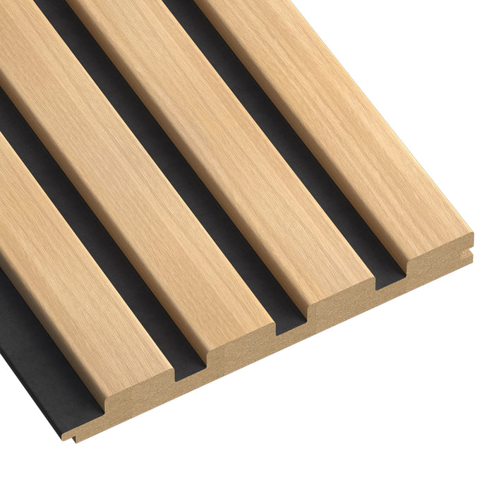4 Grid White Maple Black Gap MDF Slat Wall Panels - 94.5" Long & 106" long