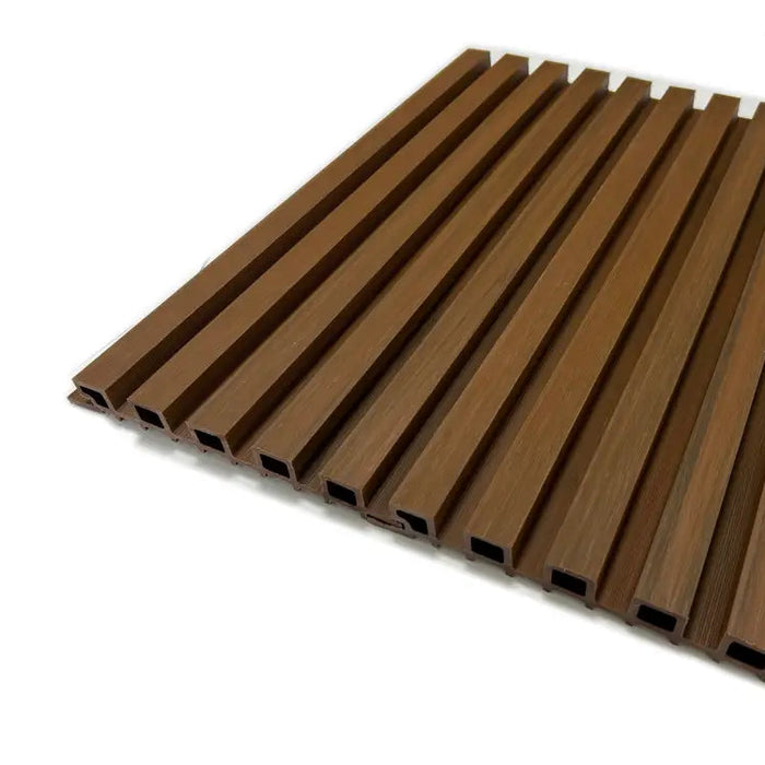 Teak A1 5 Grid Composite Siding Slat Panels For Exterior Outdoor Walls