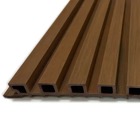 Teak A1 5 Grid Composite Siding Slat Panels For Exterior Outdoor Walls
