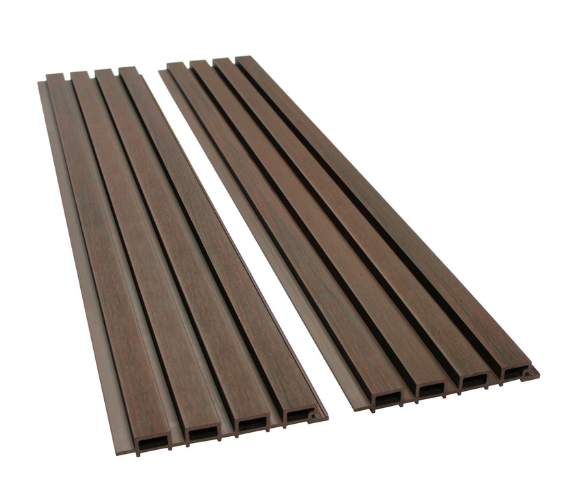 Dark Brown Composite Siding Slat Panels for Exterior Outdoor Walls
