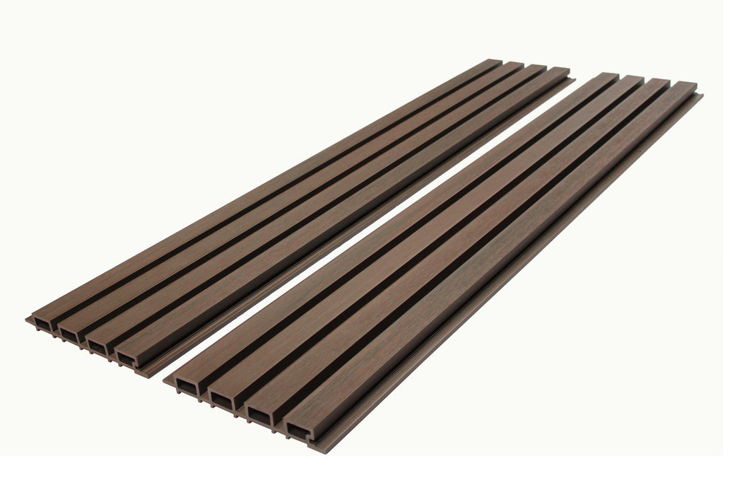 Dark Brown Composite Siding Slat Panels for Exterior Outdoor Walls