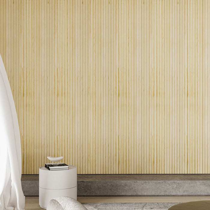 Unfinished Wide-Slat Slat Wood Wall Panels