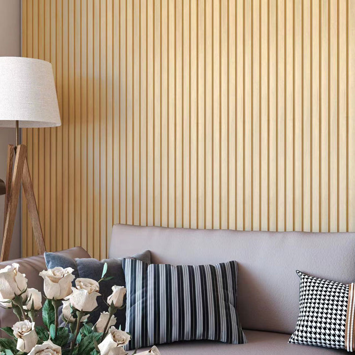 Unfinished Wide-Slat Slat Wood Wall Panels
