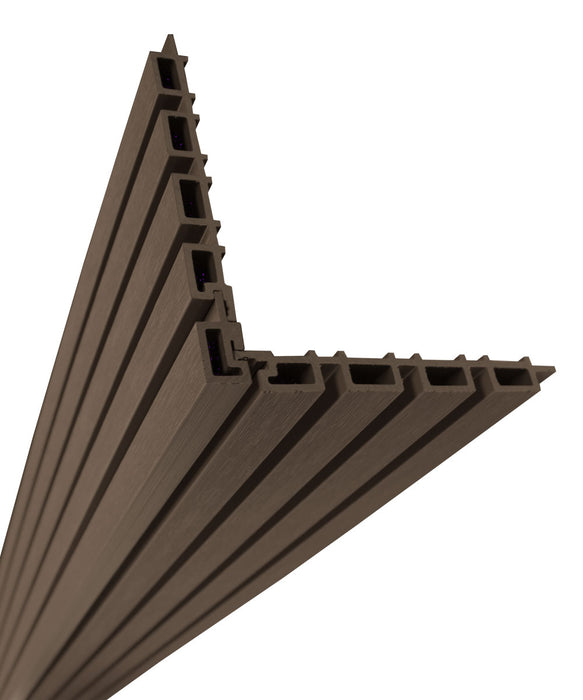 Dark Brown Universal Trim End Cap for Composite Slat Panels