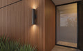 Weathered Teak Composite Slat Wall Panels on entrance