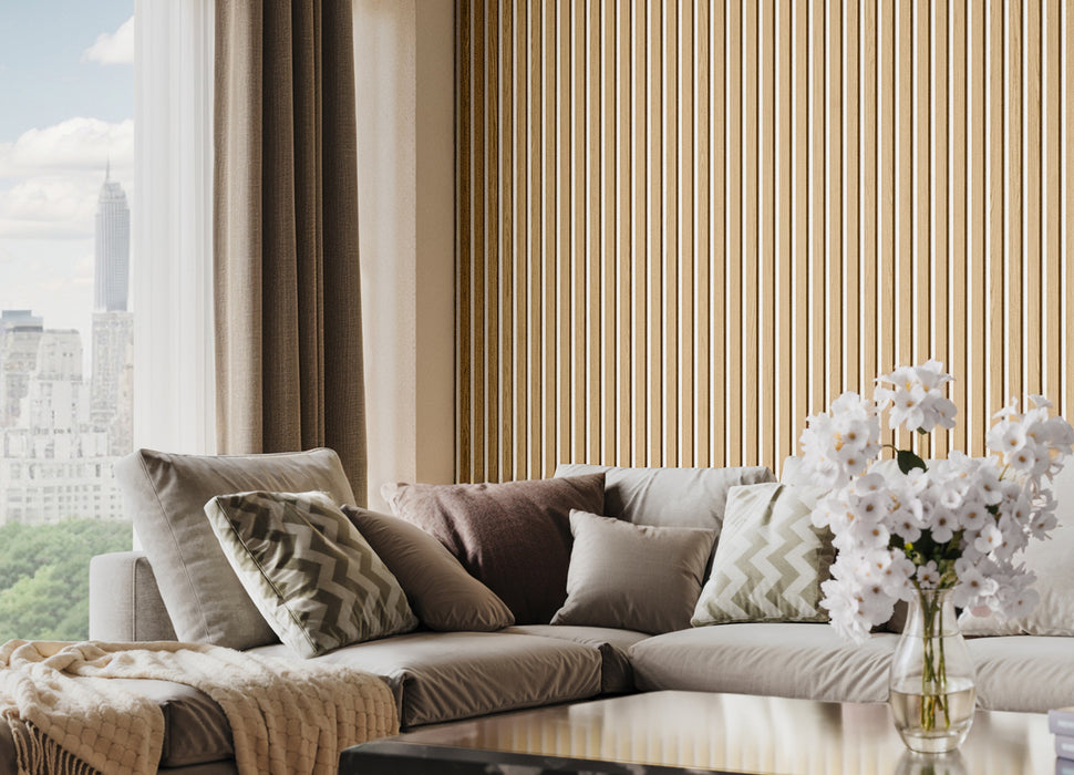Textured American Oak Acoustic Wall Panels, Soundproofing for Walls