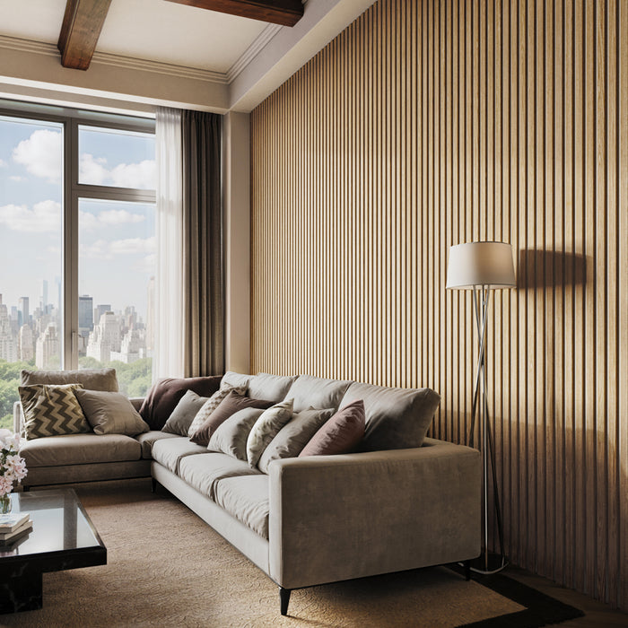 Textured American Oak Acoustic Wall Panels, Soundproofing for Walls